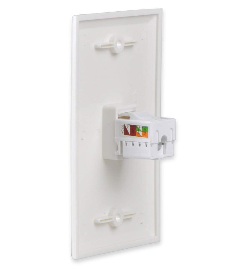 HTTX Ethernet Wall Plate, HTTX White 1-Port CAT6 Wall Plate with Removable F/F RJ45 Punch Down Keystone Jack Inserts [2-Pack] - Image 2
